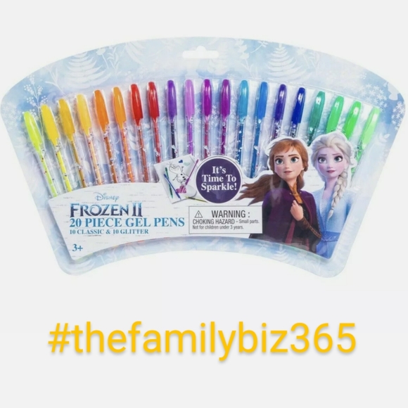 Disney Frozen II Gel Pens 20 Piece Set 10 Classic & 10 Glitters Ages 3- SPARKLE